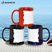 White Ceramic Conic Mug With Patch Irregularity edge Blank 11oz At Cheap Price Wholsale Original Factory Manufacturer